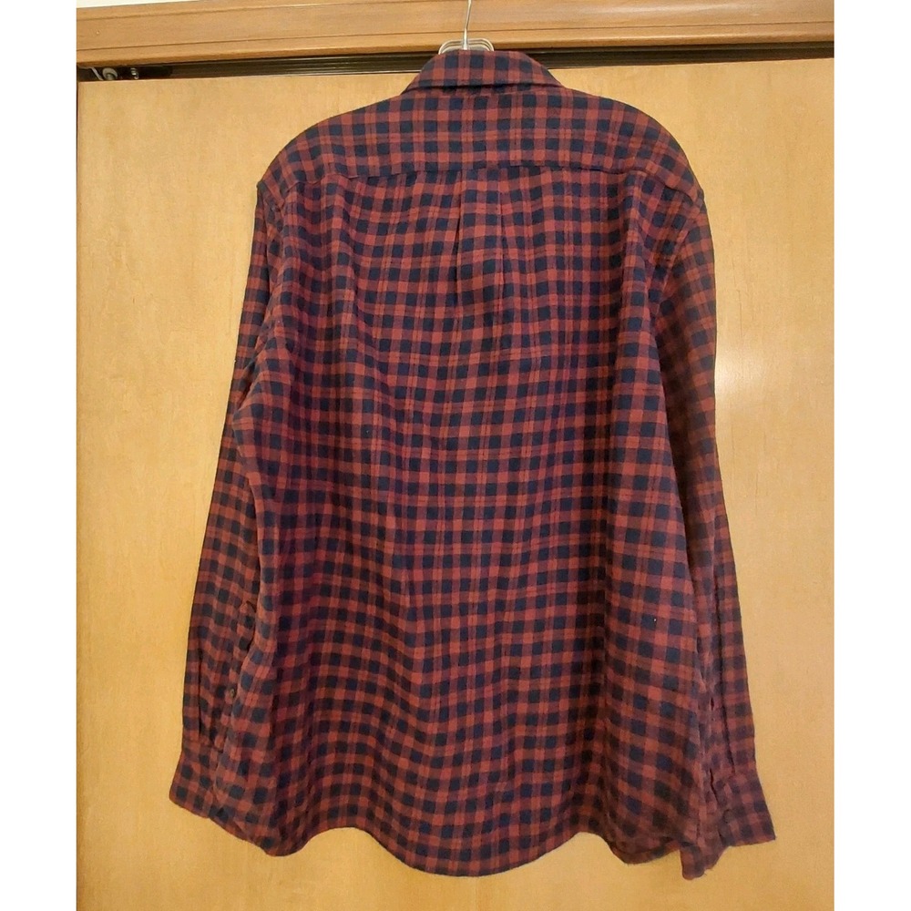 J. Crew Men's Button-Up Shirt Red/Blue Plaid Brushed Twill 100% Cotton Sz L NEW! - Picture 3 of 11